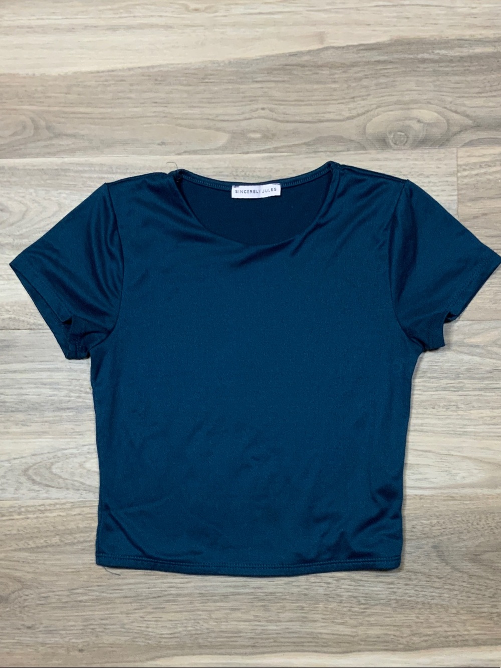 Sincerely Jules Teal-Blue Short Sleeve Scoop Neck Tee
